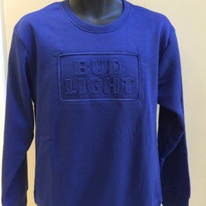 Bud Light Beer Blue Sweatshirt Size Small Unisex